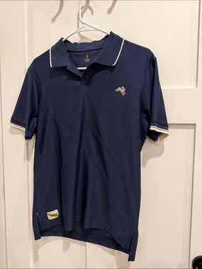 Tracksmith Navy Polo with White Contrast Trim